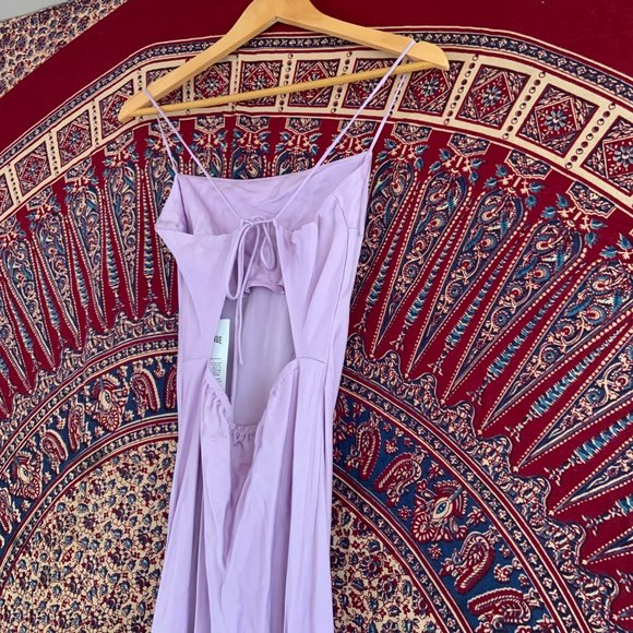 NWT Djerf Avenue Dream Dress Maxi Iris Purple Silk-Like Size Medium - Picture 9 of 16